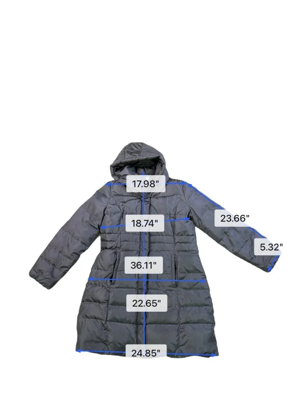 Michael Kors Womens Black Down Puffer Coat With Hood Polyester Size L
